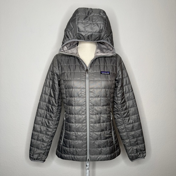 Patagonia Jackets & Blazers - Patagonia Nano Puff Gray Hooded Jacket Size XS